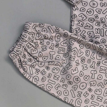 Night Suit For Baby – Grey Alphabet Design