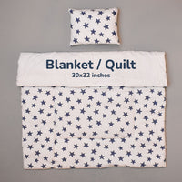 7pcs Bedding Set For Baby - Twinkle Blue Design