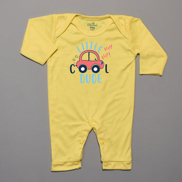 Romper For Baby – Half Leg Cool Dude Design Yellow Colour