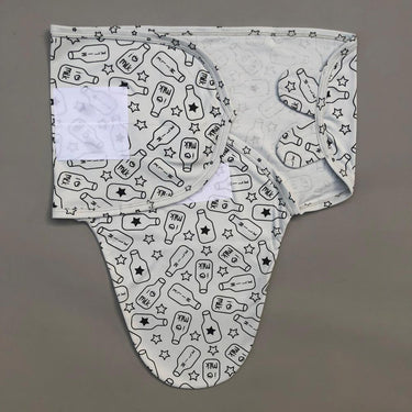 Swaddle Sheet - Milk Design Bluish Grey