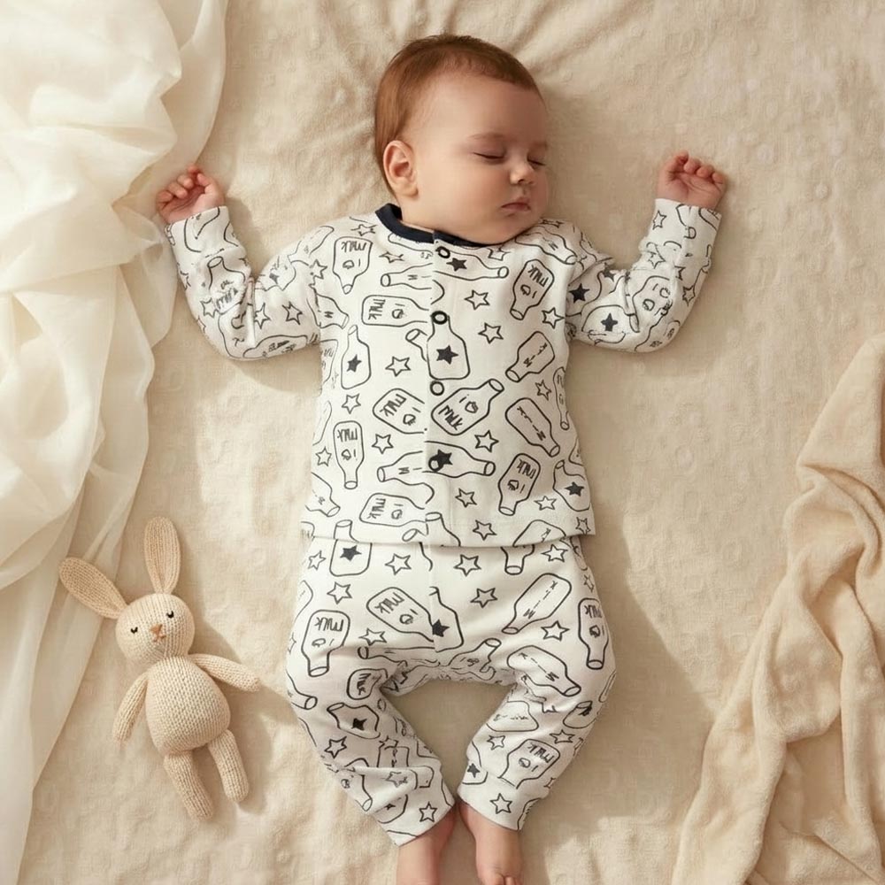 Night Suit For Baby – White Milk Design