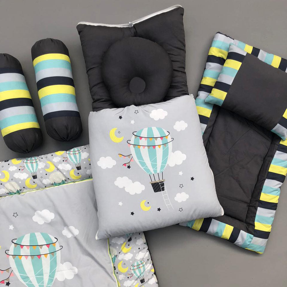 7Pcs Bedding Set - Air Balloon Design