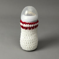 Handmade Crochet Feeder Cover - White-Red Design
