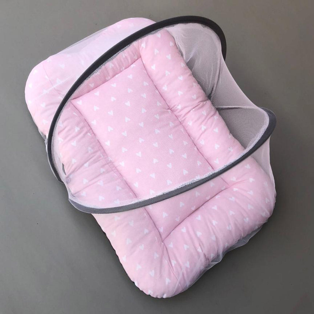 Mosquito Bed Net - Pink Hearts Design