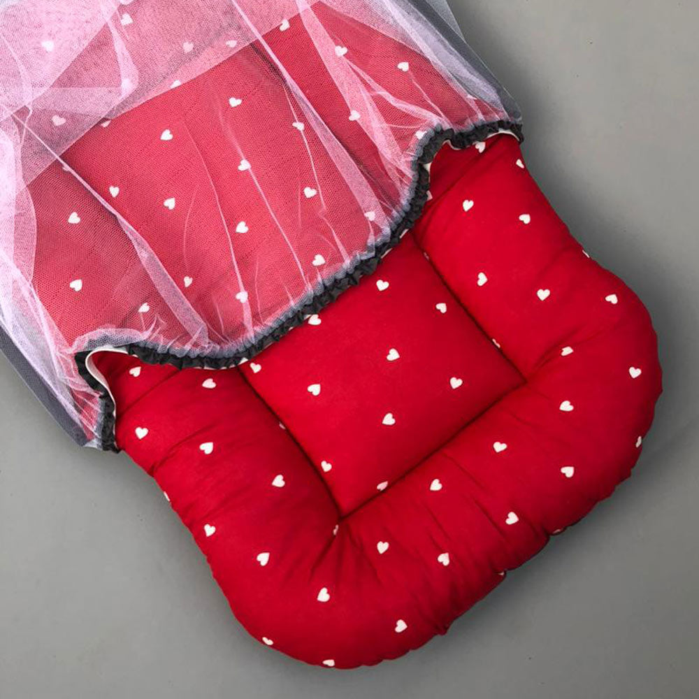 Mosquito Bed Net - Red Hearts Design
