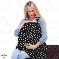 Feeding Apron / Nursing Cover – Black Polka Design
