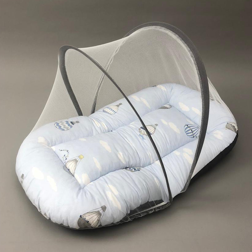 Mosquito Bed Net - Blue Air Balloon Design