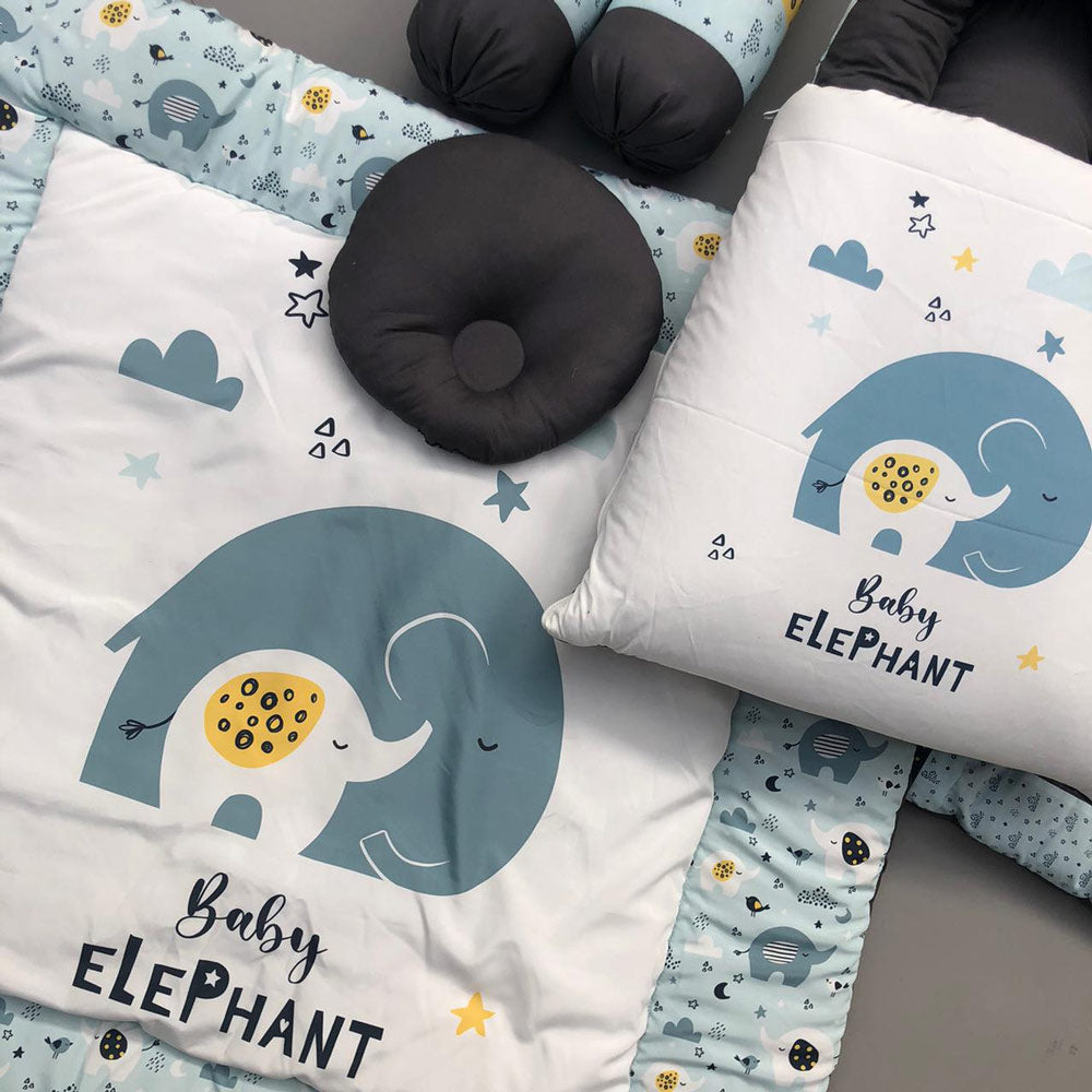 7Pcs Bedding Set - Elephant Design