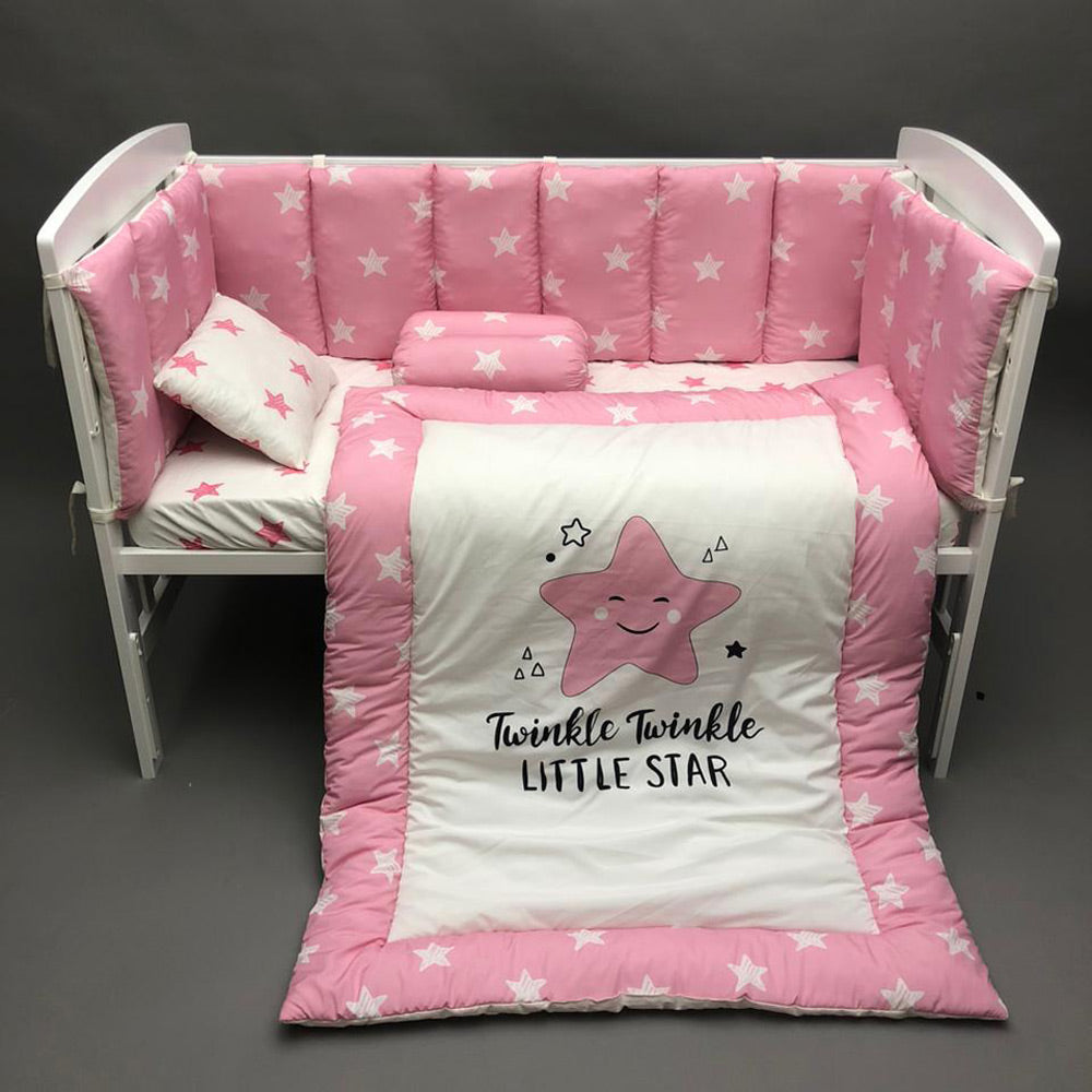 Baby Cot Bedding Set - Twinkle Pink Design