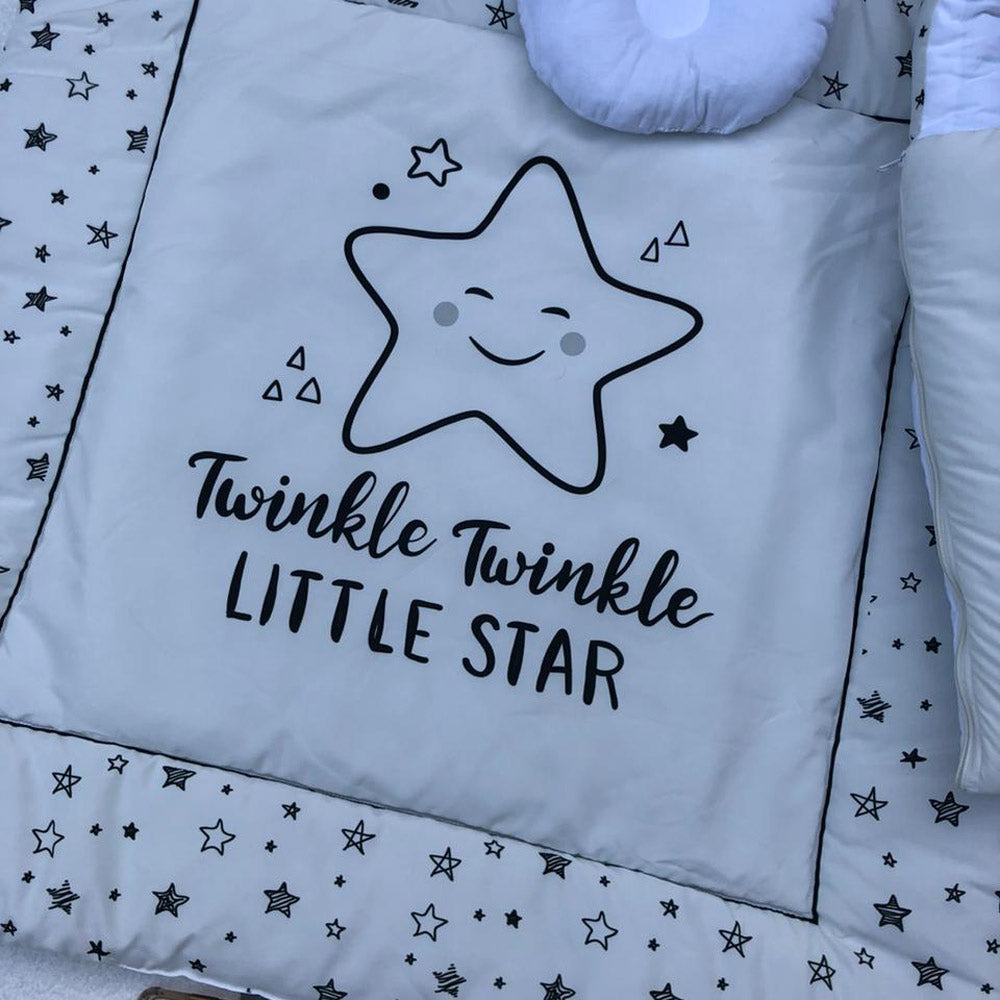 7Pcs Bedding Set - Twinkle White Design