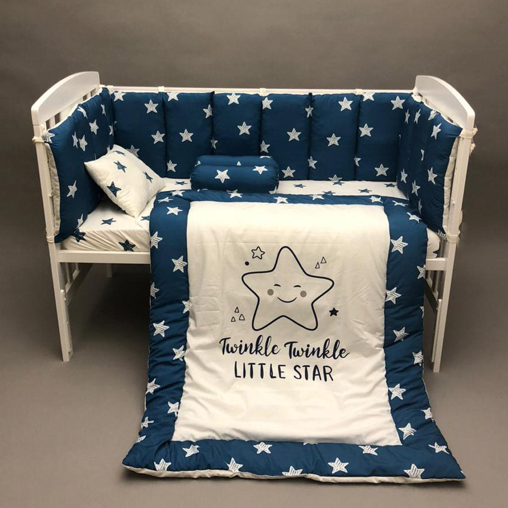 Baby Cot Bedding Set - Twinkle Blue Design