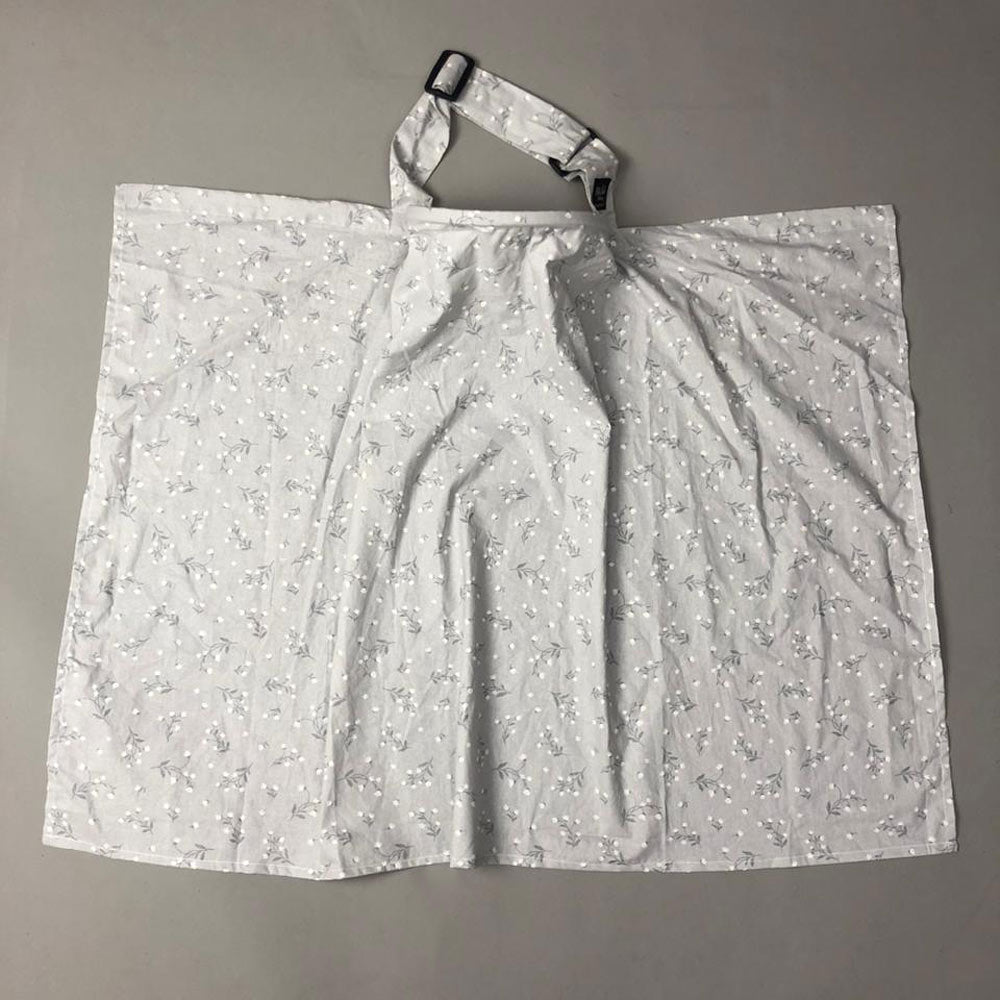Feeding Apron / Nursing Cover – Soft Grey Meadow Floral Print