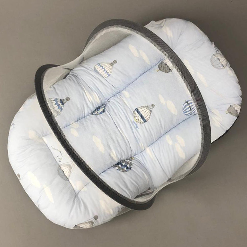Mosquito Bed Net - Blue Air Balloon Design