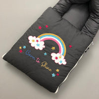 Baby Carrynest Towel Embroidery Rainbow Design