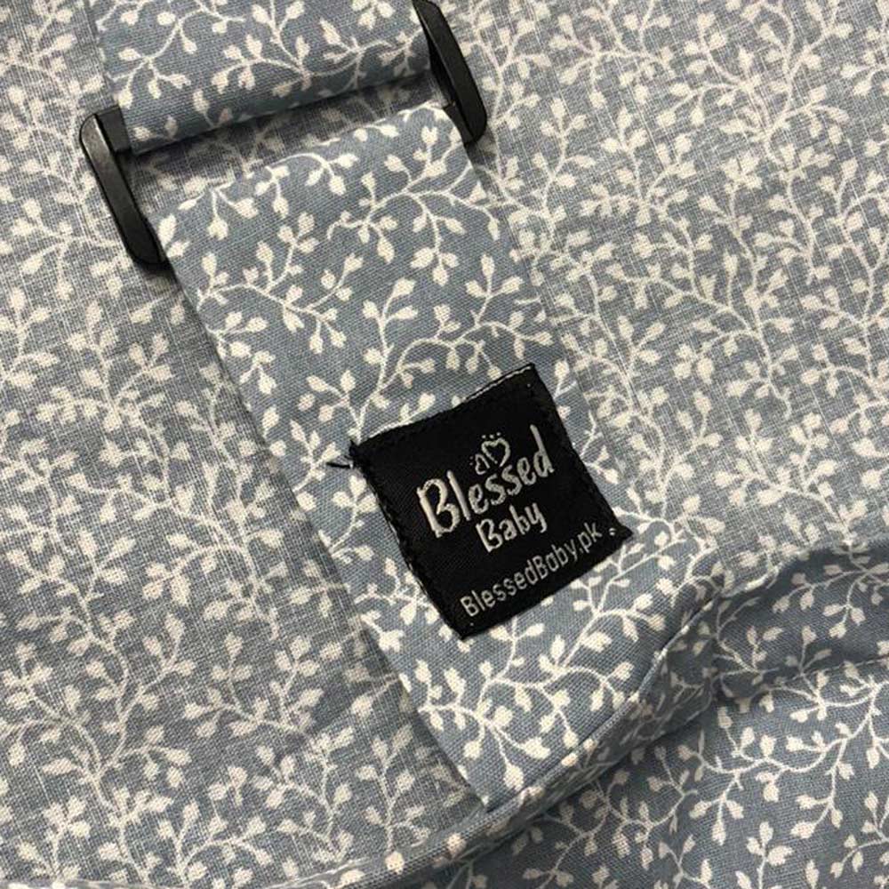 Feeding Apron / Nursing Cover – Slate Blue Ditsy Vine Print
