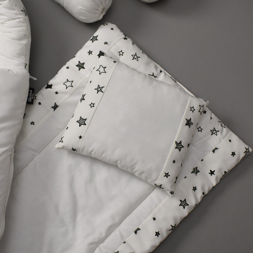 7Pcs Bedding Set - Twinkle White Design