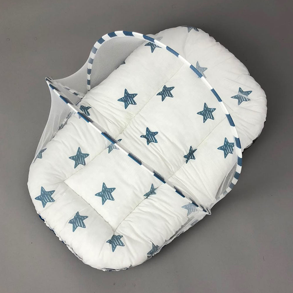 Mosquito Bed Net - Stars Blue Design