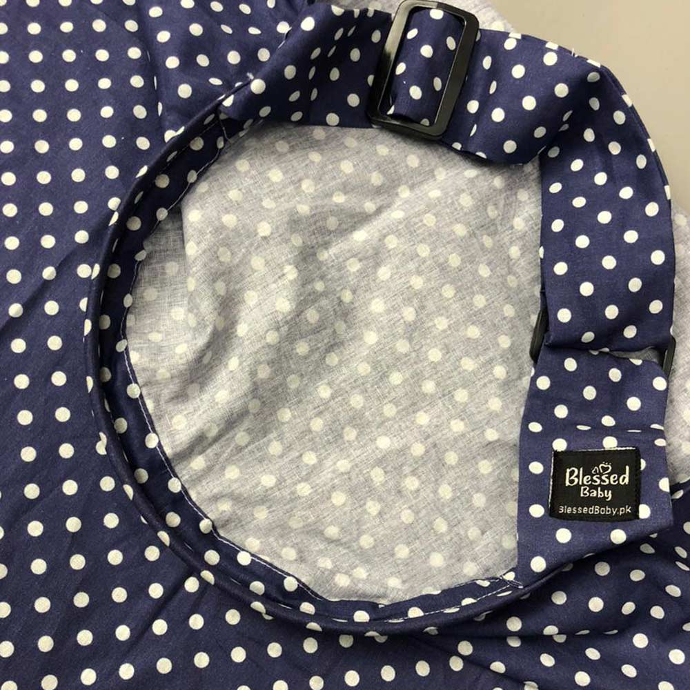 Feeding Apron / Nursing Cover – Navy Polka Dot Print