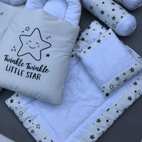 7Pcs Bedding Set - Twinkle White Design