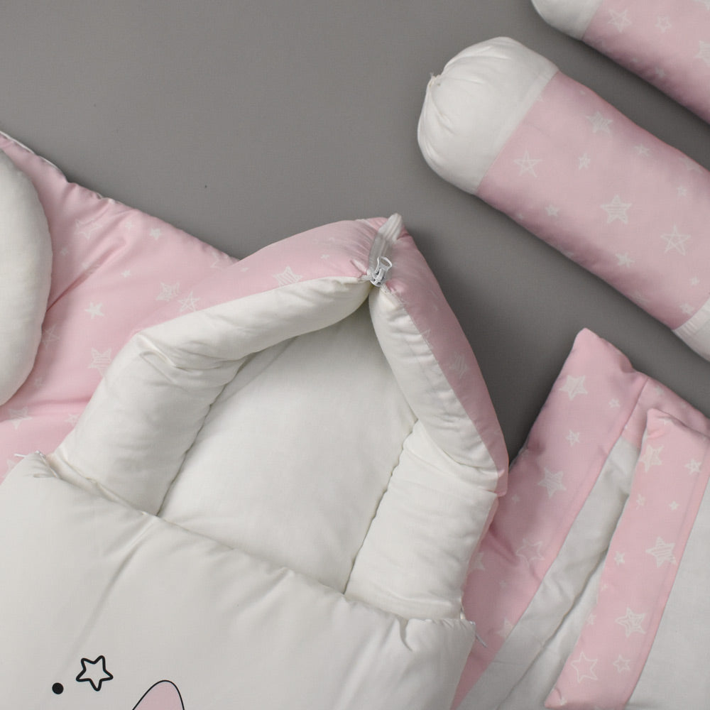 7Pcs Bedding Set - Twinkle Pink Design