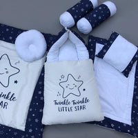 7Pcs Bedding Set - Twinkle Blue Design