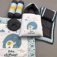 7Pcs Bedding Set - Elephant Design