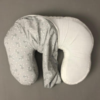Nursing Pillow - Soft Grey Meadow Floral Print