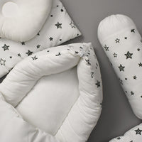 7Pcs Bedding Set - Twinkle White Design
