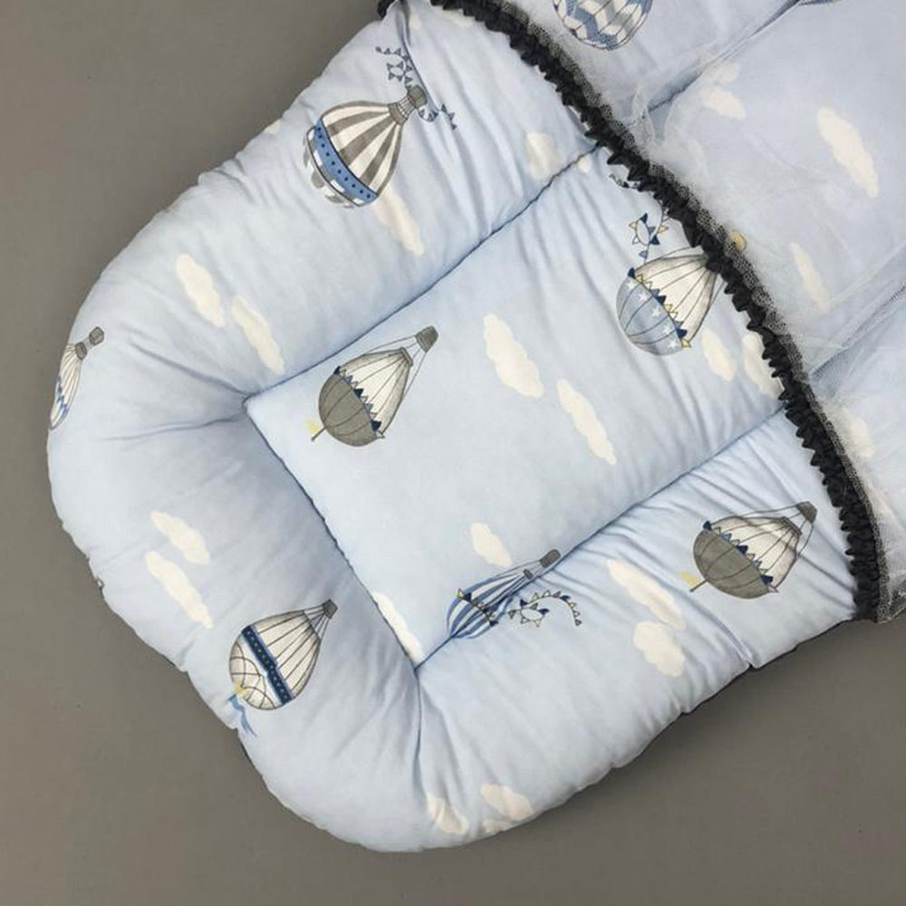 Mosquito Bed Net - Blue Air Balloon Design
