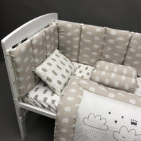Baby Cot Bedding Set - Clouds Design