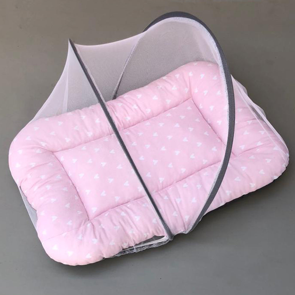 Mosquito Bed Net - Pink Hearts Design