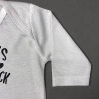Baby Romper White Alarm Clock Design - Full Sleeves