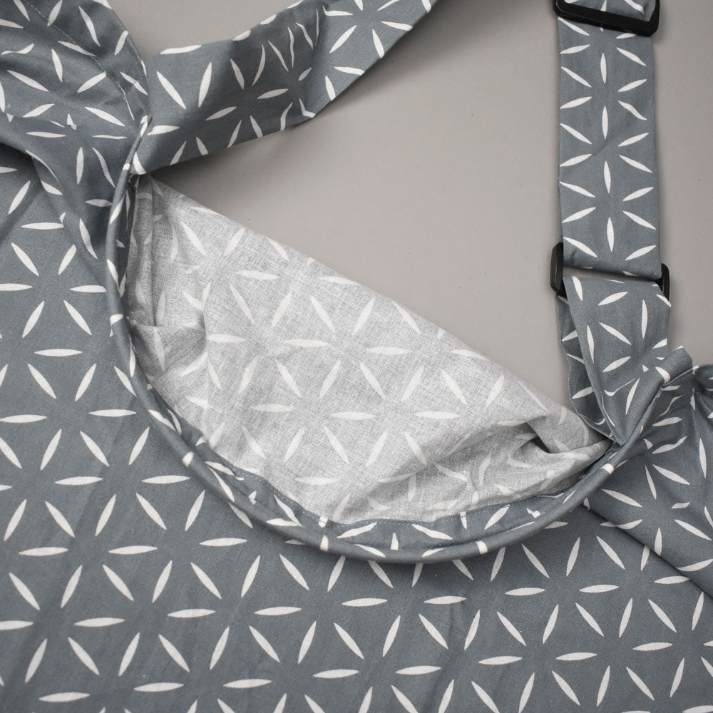 Feeding Apron / Nursing Cover – Grey Petal Lattice Design