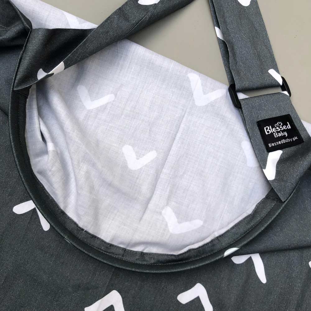 Feeding Apron / Nursing Cover – Dark Grey Design