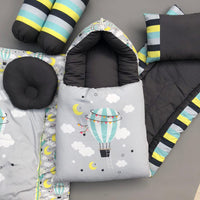 7Pcs Bedding Set - Air Balloon Design