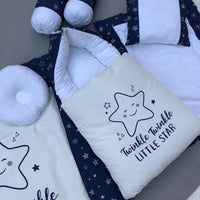 7Pcs Bedding Set - Twinkle Blue Design