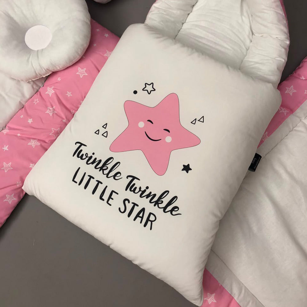 7Pcs Bedding Set - Twinkle Pink Design