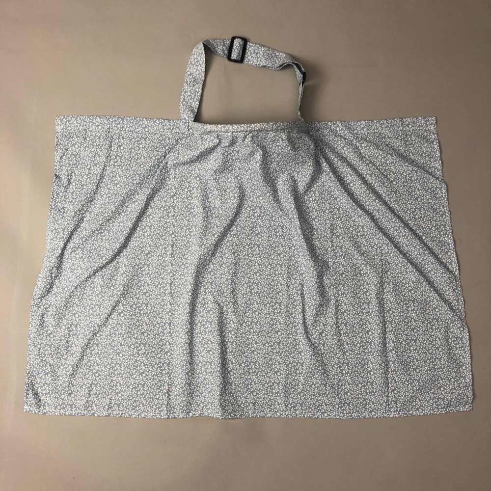 Feeding Apron / Nursing Cover – Slate Blue Ditsy Vine Print