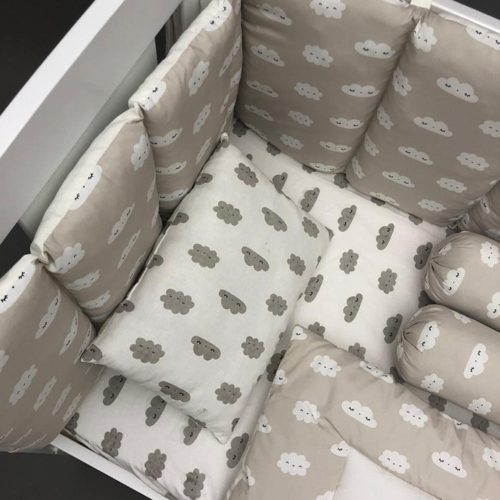 Baby Cot Bedding Set - Clouds Design