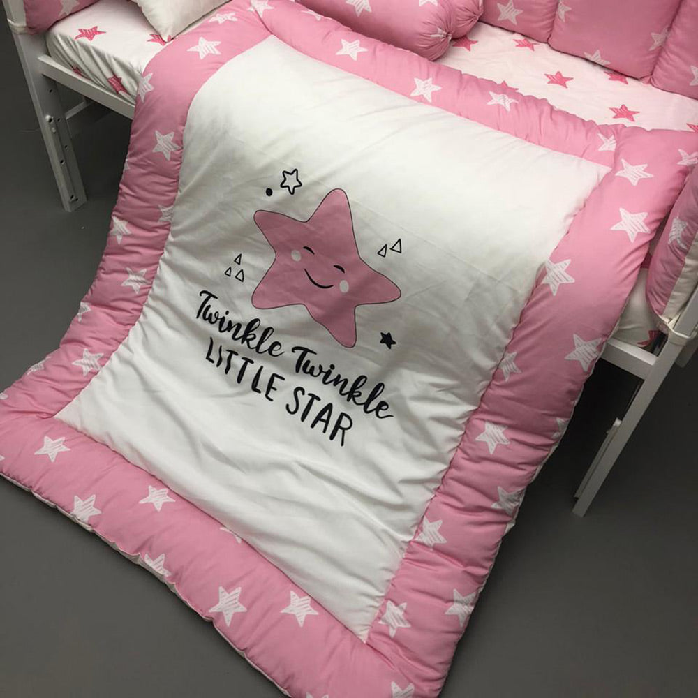 Baby Cot Bedding Set - Twinkle Pink Design