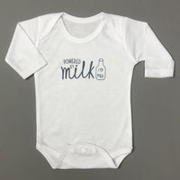 Baby Romper White Milk Design - Full Sleeves