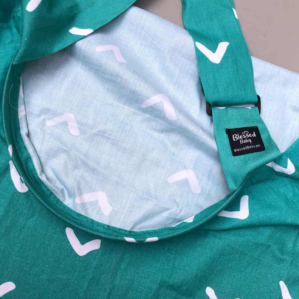 Feeding Apron / Nursing Cover – Turquoise-Green Design