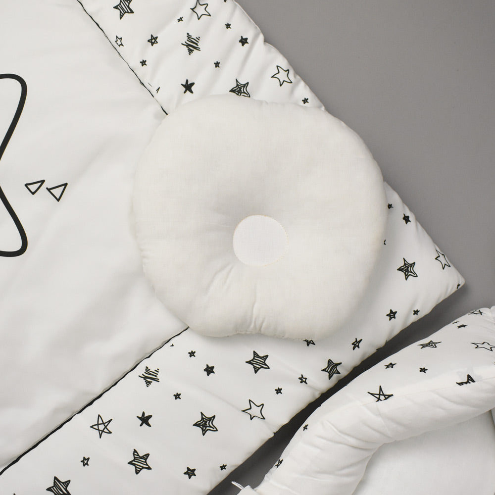 7Pcs Bedding Set - Twinkle White Design