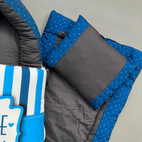 7Pcs Bedding Set - Welcome Blue Design