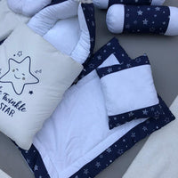 7Pcs Bedding Set - Twinkle Blue Design