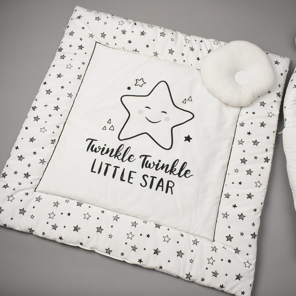 7Pcs Bedding Set - Twinkle White Design