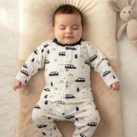 Night Suit For Baby – Navy Blue Cars Design