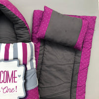 7Pcs Bedding Set - Welcome Purple Design