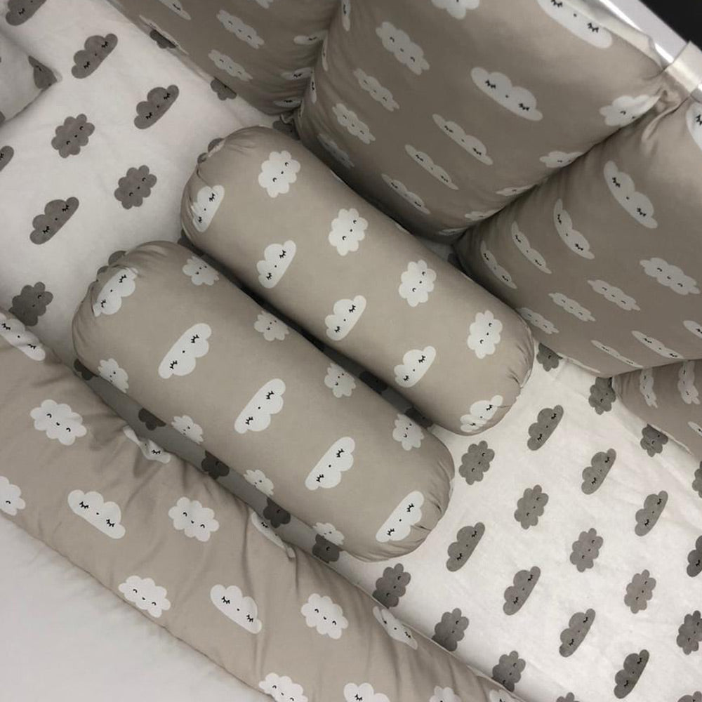 Baby Cot Bedding Set - Clouds Design