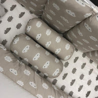 Baby Cot Bedding Set - Clouds Design